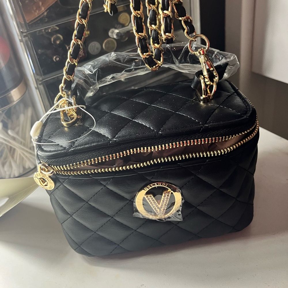 Valentino Orlandi Black Quilted Handbag
